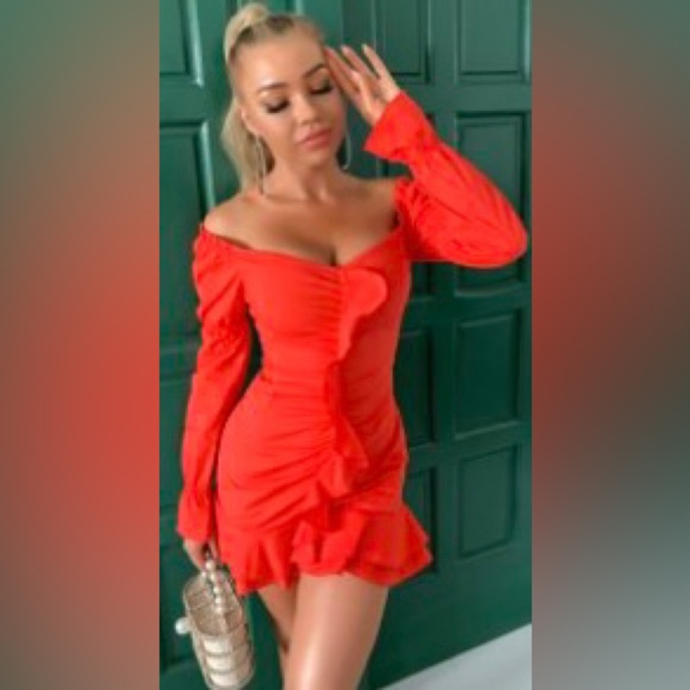 SHEIN Ruffle off Shoulder Dress
